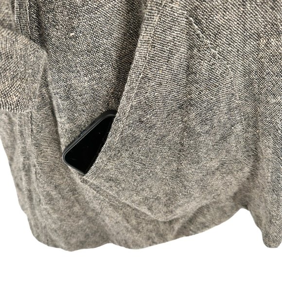 Stijfselkissie Shirt Jacket Womens XS Gray Textured Linen Drape Style Pockets - Picture 5 of 13